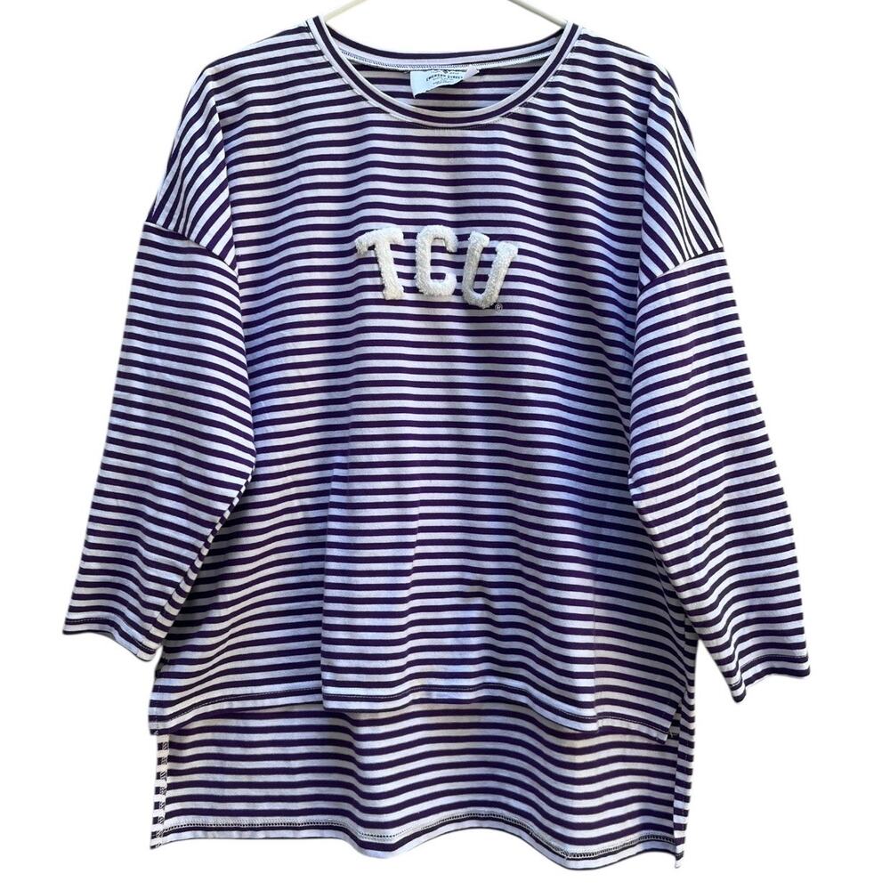 TCU Horned Frogs Emerson Street Clothing Berkley Stripe Tunic Shirt Size XL